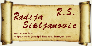 Radija Sipljanović vizit kartica